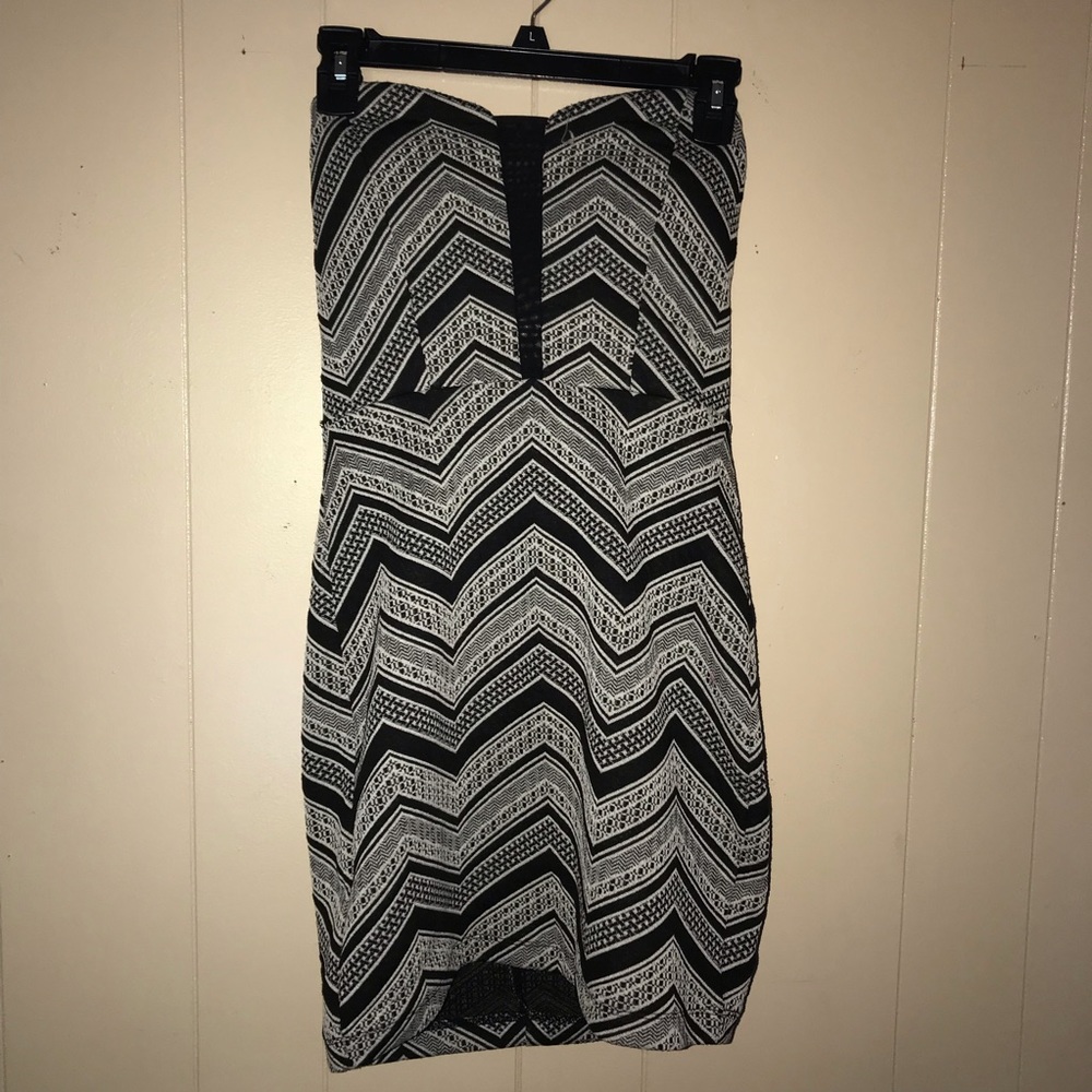 Chevron Strapless Bodycon Dress